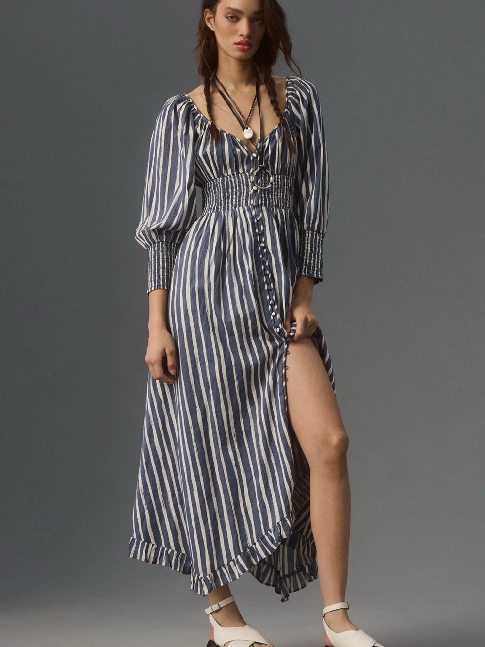 NWT Anthropologie long sleeve sweetheart midi Dress